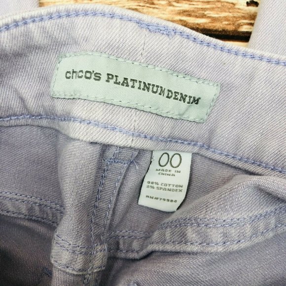 Chicos Platinum Ultimate Fit Skinny Jeans Sz 00/2 - Picture 5 of 6